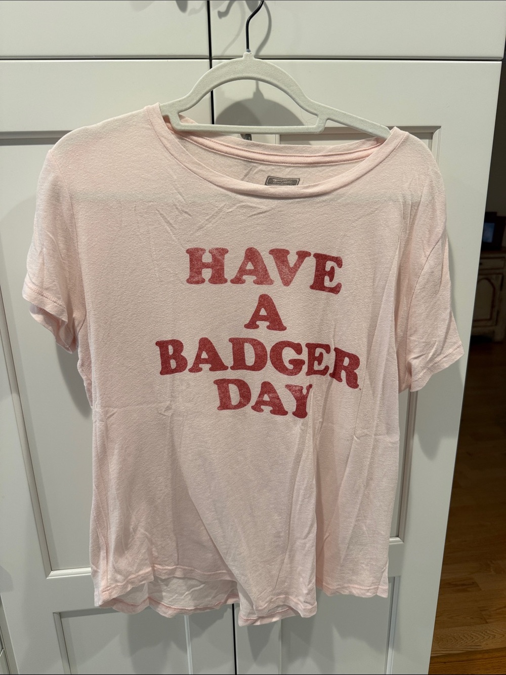 Have A Badger Day Pink Short Sleeve Tee